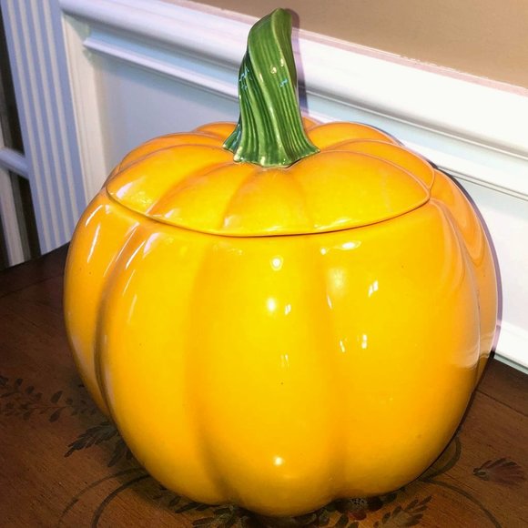 California pottery- Metlox MCM porcelain pumpkin cookie jar - Picture 4 of 11